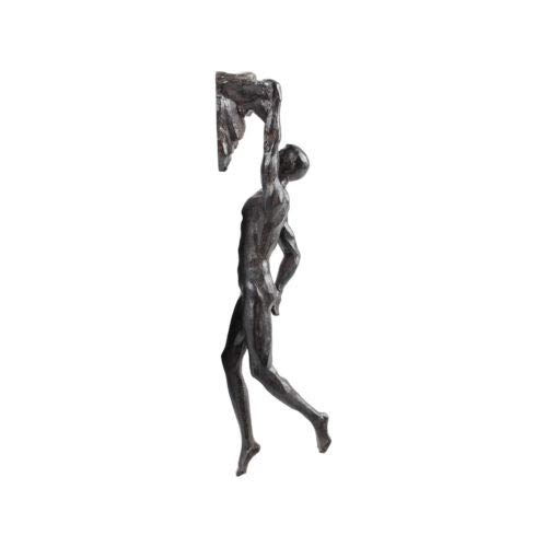 Haute Collage 1x Rock Climber climbing with one hand - Bronze Colour wall hanging Ornament Statue Figurine Home Art Decoration