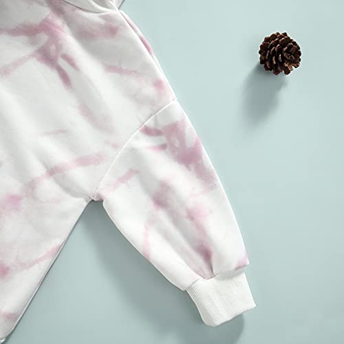 Twopumpkin Toddler Baby Girl Pullover Hoodie Oversized Sweatshirt Long Sleeve Hooded Sweater Dress Cute Fall Winter Outfit (A Tie Dye Purple,2-3T) #TOP4