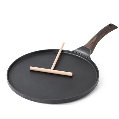 Comparison: Best Tawa For Dosa 8 SENSARTE Nonstick Crepe Pan, Swiss Granite Coating Dosa Pan Pancake Flat Skillet Tawa Griddle 10-Inch with Stay-Cool Handle, Induction Compatible (Black)