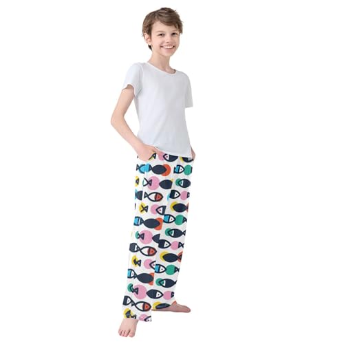 Boys' Pants Cute Fish Polka Dot Long Bottoms Jogger Pants Elastic Waist Trousers with Pockets S-XL4