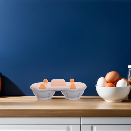 Escalfador de huevos para microondas Operitacx de plástico color naranja 7