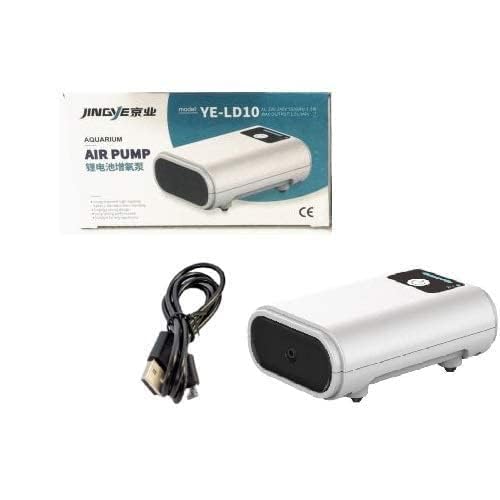TAIYO PLUSS DISCOVERY® Jingye Air Pump,Size: (8X13 CM) Aquarium,Model No: YE-LD10,Watts: 1.5W, Max Output: 1.5L/min, Voltage: AC220-240V, Frequency: 50/60Hz(Air Pump+2mtr Tube+2 air Stone+2sucker)