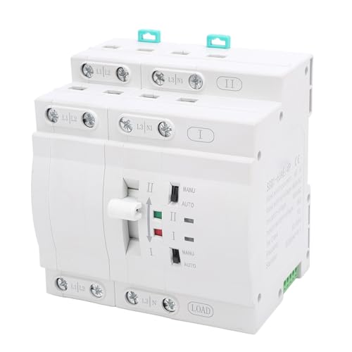 YWBL-WH Interruttore di Trasferimento Automatico a Doppia Alimentazione, Interruttore di Commutazione Generatore 2P 63A 110 V con Materiale PC Ignifugo, per Sistemi di Alimentazione di (220V)