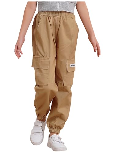 Kids Boys Girls Cargo Joggers Pants Outdoor Hiking Trousers Athletic Sweatpants Jogging Bottoms with Pockets3