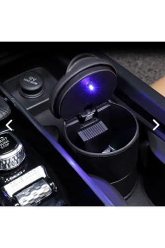 Volvo XC40 2017-2018-2019-2020-2021-2022-2023 Uyumlu Mavi Işıklı Kapaklı Küllük, Bardaklık ve Kumbara