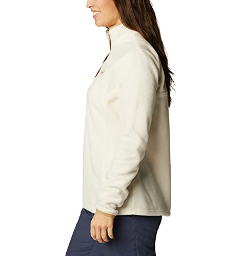 Columbia Women's Benton Springs Half Snap Pullover, Chalk/Beach, 1X Plus #TOP2