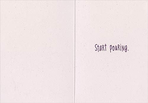 Designer Greetings Orange Octopus Drinking from Straw Funny/Humorous Birthday Card
