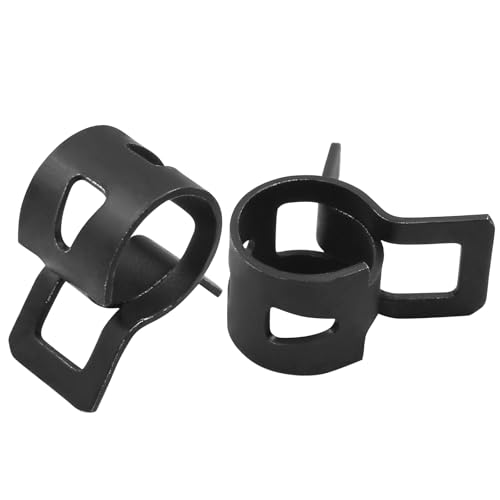 Kyuionty 30Pcs Spring Band Clips 5/16" 8mm Air Hose Tube Water Pipe Fuel Hose Line Vacuum Hose Clamp, Fit 8.5-9.2mm OD (Black)