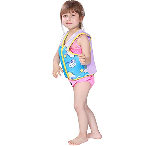 Megartico Kids Swim Vest Float Jacket Swimming Jacket Buoyant Aid(Blue Mermaid, 4-6) - Thumbnail 3
