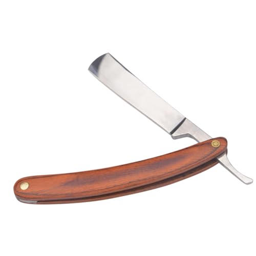HAPINARY Wood Handle Manual Razor Vintage Shaving Tool Stainless Steel Straight Razor for Men