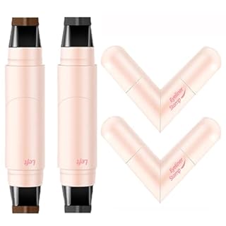 Tampon eyeliner à double tête, 2 couleurs, étanche, durable, anti-taches, stylo eyeliner liquide, nouveau tampon eyeliner pliable, stylo de maquillage pour les yeux (noir + marron)