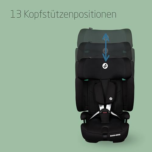 Maxi-Cosi Nomad XL Plus, Mitwachsender Kindersitz 9-36kg, 15 Monate - 12 Jahre, 76-150cm, Klappbarer Kinderautositz, Ultrakompakt & Leicht, G-CELL Seitenaufprallschutz, Reisetasche, Authentic Black