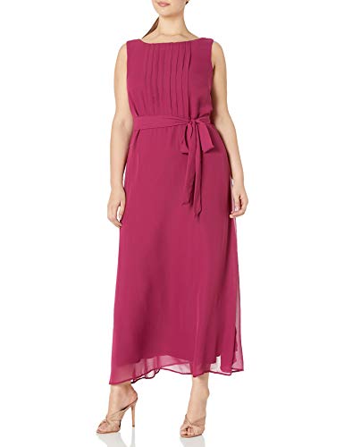 Sharagano Women's Plus Size Chiffon Maxi Dress, Bali Orchard, 20W #TOP13
