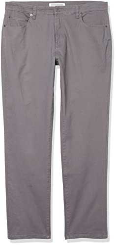 Amazon Essentials Men's Athletic-Fit 5-Pocket Stretch Twill Pant (Available In Big & Tall), Dark Grey, 36W X 32L #TOP4