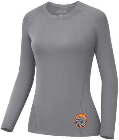 ELIRAVO Thermo Oberteil Damen Langarm, Thermoshirt Winter Warm mit Innenfleece, Thermo Unterhemd Langarmshirt Slim Fit Skiunterwäsche Funktionsshirt für Sport Fitness Gym Yoga Outd