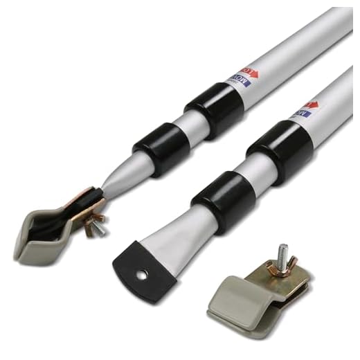 your GEAR Upright Pole Set - 2 x Sturmstange, Teleskopstange für Vorzelt 108-260 cm - Aluminium, Twist Lock, Camping Zubehör, Wetterfest