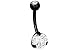 14g Blackline Titanium IP Surgical Steel CZ Double Jeweled Belly Button Ring