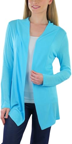 Image of ToBeInStyle Womens Open Front Long Sleeve Lightweight Asymmetrical Draped Cardigan with Side Pockets