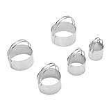Qudinip Tagliabiscotti con Manici, 5 Pezzi 4,5 Cm, Cm 6, 7, 8 Formine per Biscotti in Acciaio Inossidabile per Ciambella Pane Pasticceria Argilla