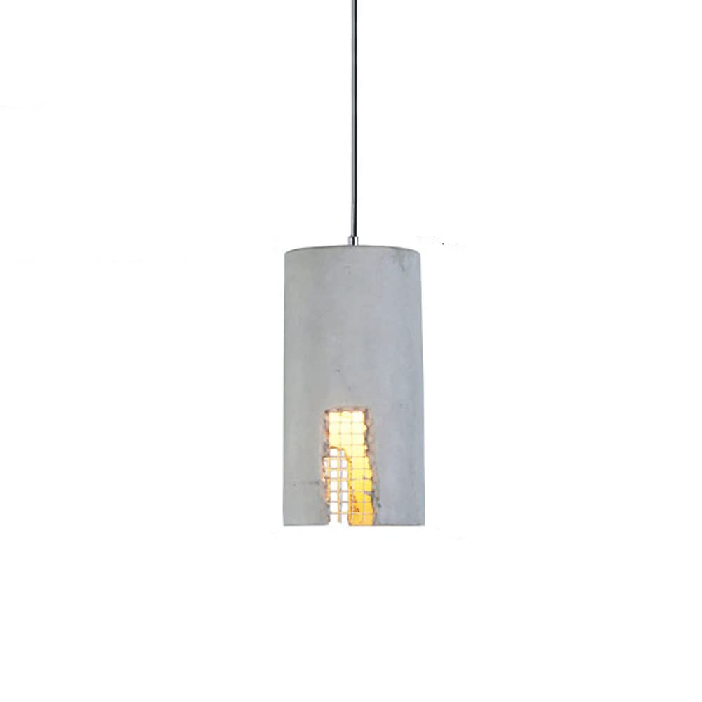 Ciment pendentif lumière E27 gris modern scandinave pour cuisine