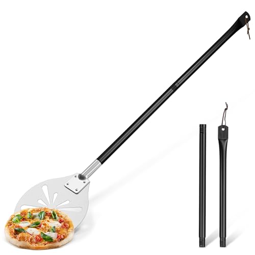 Perforierter Pizzaschieber, Onader Edelstahl Rund Pizzaschaufel, Pizza Schieber mit abnehmbarem Metallgriff für Pizza, Brot, Kuchen, Gesund & Leicht zu Reinigen - 22,8×31,3×112cm Perforierter Pizzaschieber, Onader Edelstahl Rund Pizzaschaufel, Pizza Schieber mit abnehmbarem Metallgriff für Pizza, Brot, Kuchen, Gesund & Leicht zu Reinigen - 22,8×31,3×112cm
