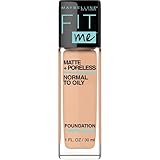 Maybelline New York Fit Me Matte + Poreless Liquid Oil Free Foundation Makeup, 130 Buff Beige