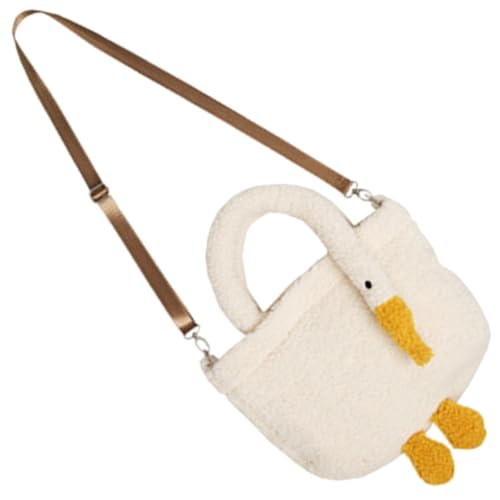 Sac oie peluche agneau blanc crème bandoulière femme léger