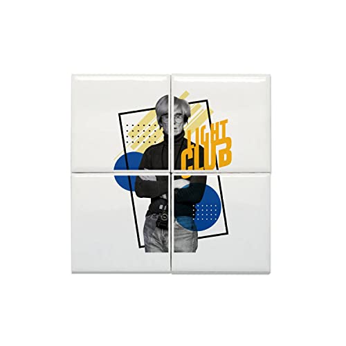 Carreaux céramique décoratifs 20x20 cm Pop Art parodie de lot de 4