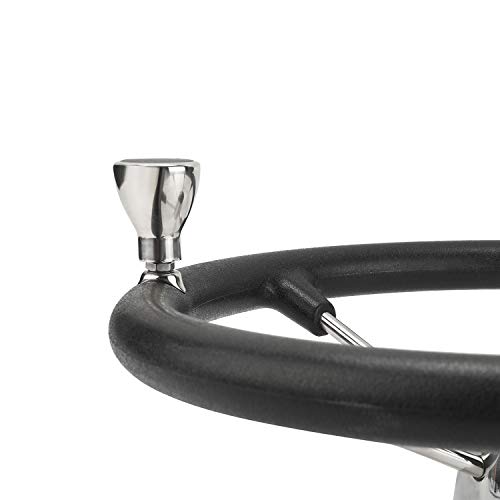 Novelbee 15-1/2 Inch Stainless Steel 5 Spoke Boat Marine Destroyer Steering Wheel With Black Pu Foam (With Knob) #TOP7