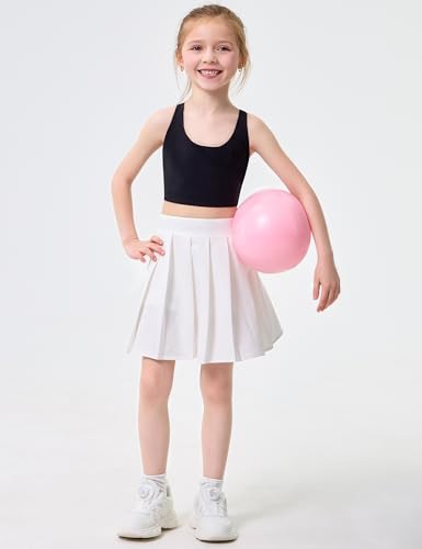 IFNOW Girls Sports Bra Kids Strappy Scoop Neck Bra Crop Top Training Bra for Dance Yoga 5-14 Years Black — view 3