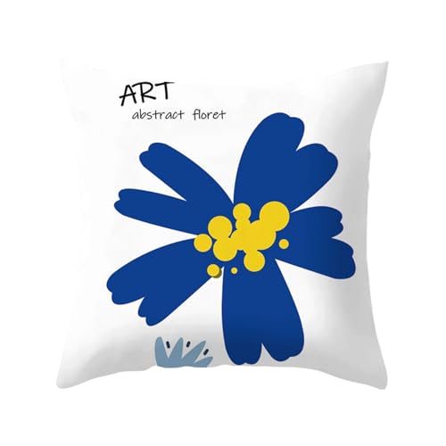 Taies d'oreiller art rétro abstrait bleu 40x40cm pour salon moderne