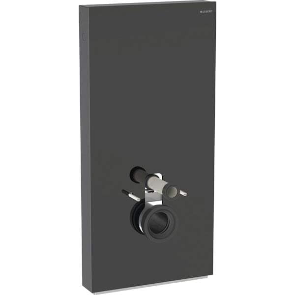 Geberit Monolith PLUS module sanitaire pour WC suspendu, 101 cm, entrée deau latérale, avec tubulure de raccordement, 131.222.SJ.7, Couleur: Verre noir
