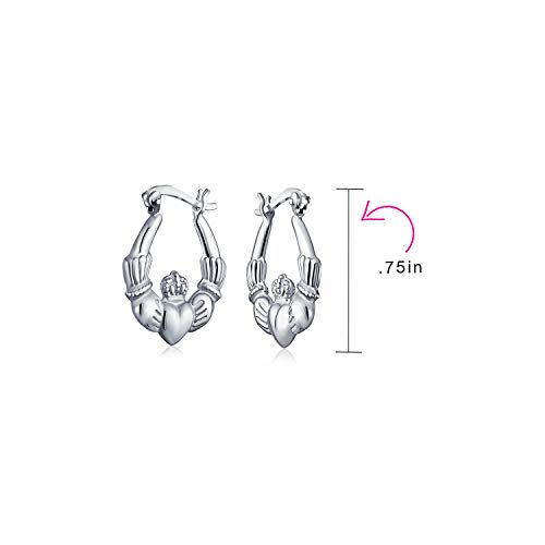 BFF Love Lightweight Sparkling Diamond-Cut Angel Wings Heart Celtic Claddagh Hoop Earrings For Women Teen Gold Plated .925 Sterling Silver Diameter .5-1 Inch4