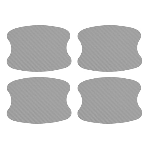 TUCKBOLD Car Magnet Car Door Handle Scratch Protector 73x95mm Anti-Scratches| Door Handle Protective Film Carbon Fiber Silver Tone 4 Pcs