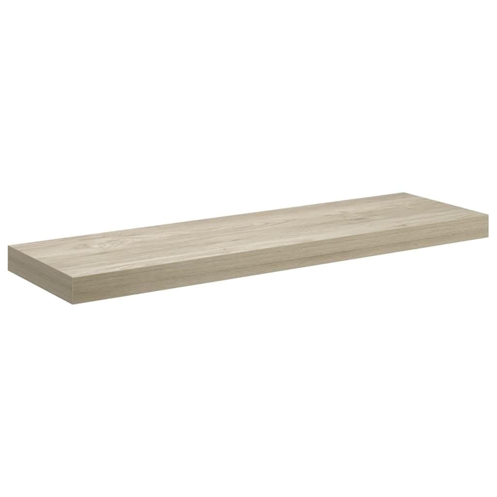 vidaXL 2X Wandregal Schwebend Hängeregal Wandboard Bücherregal Regalbrett Schweberegal CD DVD Regal Dekoregal Eichefarben 80x23,5x3,8cm MDF