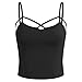 Produktbild Balock Damen T Shirt,Kreuz Schnürung Weste Top,Damen Ärmelloses V-Ausschnitt Lässiges Cami Shirt Kurze Oberteil,Damen Basic Camisole Sport Top (Schwarz, L)