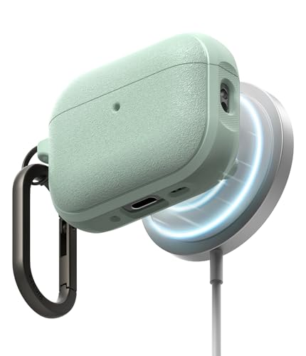Image of Ringke Onyx Magnetic for AirPods Pro 3 Case with Carabiner [Compatible with MagSafe] Non-Slip Anti-Fingerprint Textured, Shockproof Protective Cover - Mint