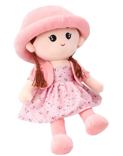 Poupée de Chiffon Fille Mignon Jouet en Peluche Bébé Douce Poupée Princesse Chapeau et Vêtements Détachables Cadeau Fille Pour à Partir de 0 ans + ,...