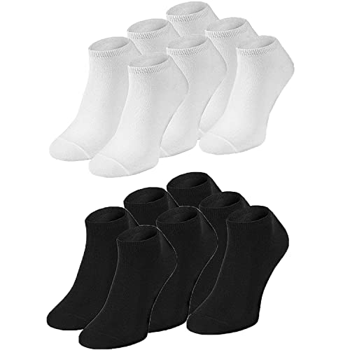 Pack de 14 paires - Chaussettes Courtes Femme Coton - Socquettes Sportswear - Coloris Blanc et Noir Cover