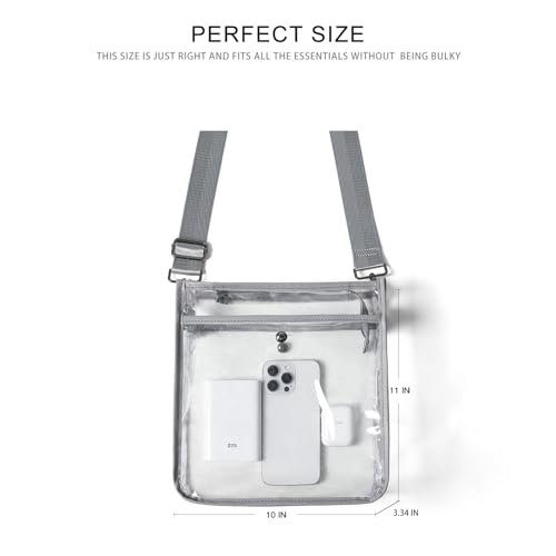 Image of Bluome Clear Bag for Stadium Events 12x12x6, Clear Purses Stadium Bag Crossbody Purses for Concerts Football Games Travel