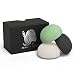 Beauty Shelf Konjac Sponge (3 Pack) - Facial Sponges - Hemisphere Shape - Charcoal, Green Tea, Natural White