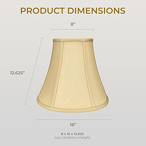 Image of Royal Designs, Inc. BSO-704-16AGL True Bell Basic Lamp Shade, 8 x 16 x 12.6, Antique Gold