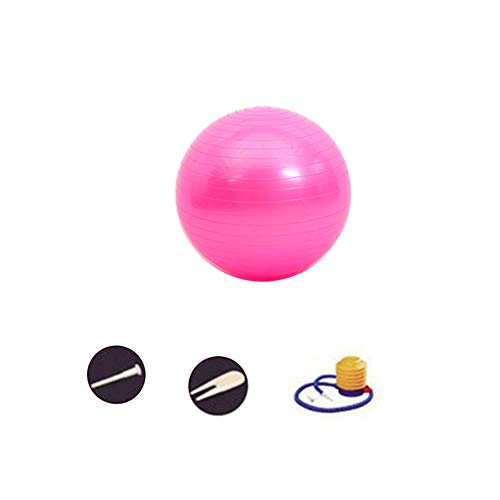 DAZISEN Ballon Pilates - Yoga Balle d’Exercice Antidérapant Balle Gymnastique pour Entraînement Unisex (Convenable Une Hauteur Inférieure à 140cm), Rose-1, 45CM Cover