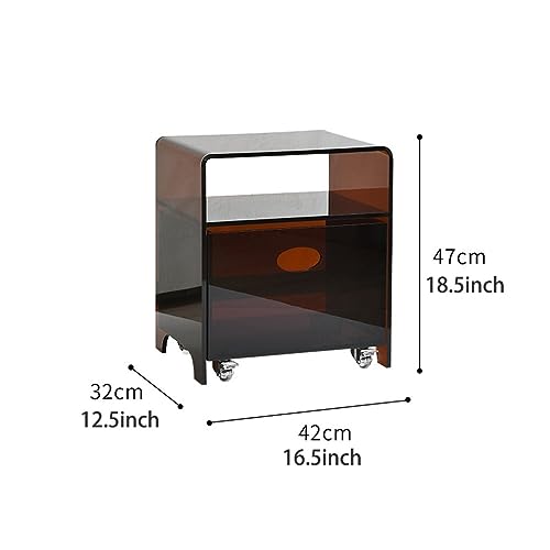 Table de chevet en U JATIBOSH avec étagère en acrylique transparent - 4