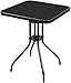 Produktbild Dila GmbHBistrotisch Glas/Metall 60x60x70cm Schwarz eckig Balkontisch Gartentisch Glastisch