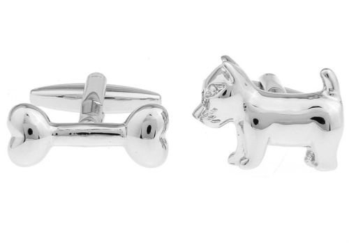 Mode für Männer Tier Hund & Knochen Neuheit Anzug Manschettenknöpfe in Geschenkverpackung