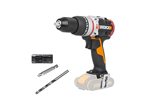 WORX - Perceuse à percussion sans fil Brushless 20V - 2Ah- WX373.9- ⌀13mm(Livrée sans batterie ni chargeur, 2 vitesses, accessoires)