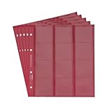 5 numismatische Prophila Münzhüllen mit roten Zwischenblättern, je 12 Fächer bis 44 mm Ø z.B. für 10 DM-/10 €-Stücke