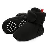 Baby Fleece Booties 6-12 Months Unisex Cozy Newborn Booties Non-Slip Newborn First Walkers Warm...