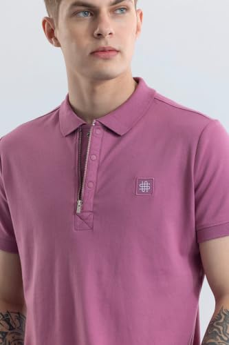Image of SNITCH Men Polo T-Shirt | Slim Fit Design with Plain Pattern & Polo Collar | 100% Cotton Fabric for Casual Wear, College Wear & Street Style